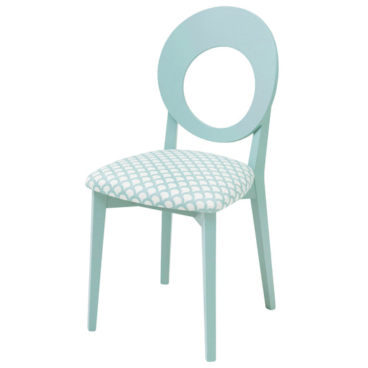 Chloe Dining Chair upholstered in Kyoto Koi Aqua from Korla