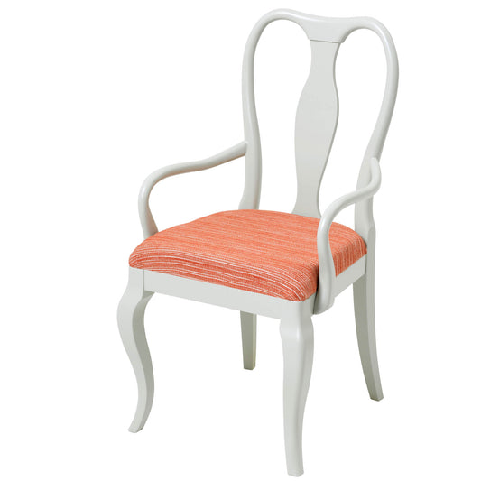 Marco Chair upholstered in Hippie in Coral from Christopher Farr Cloth