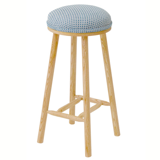 Turner Counter Stool Upholstered in Lisbon Delft from Designers Guild