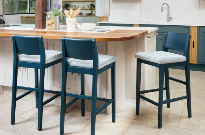 Soothing Sophistication: Exploring the Allure of Muted Blue Kitchen Stools and Chairs