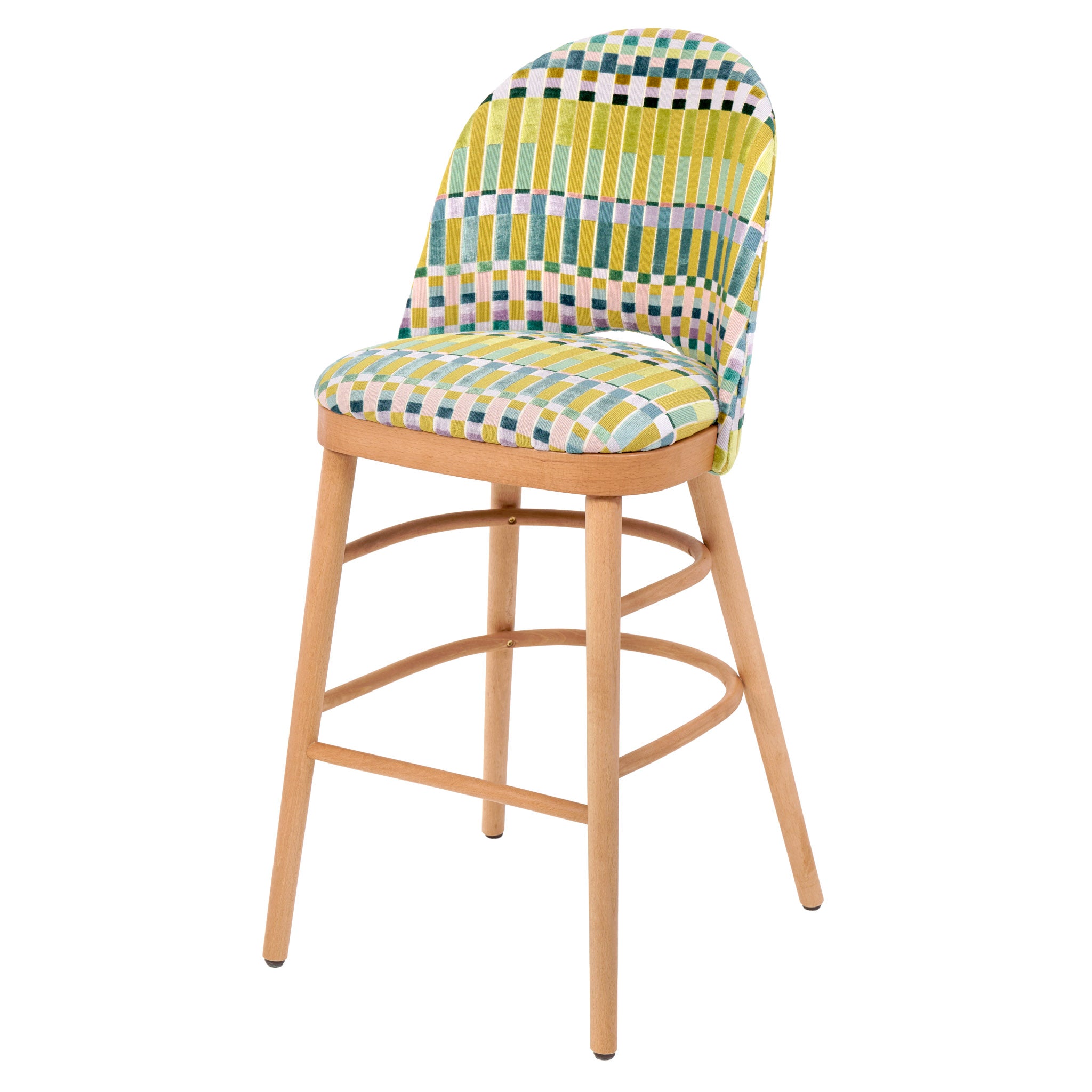 Ella Bar Stool upholstered in Reims from Margo Selby.