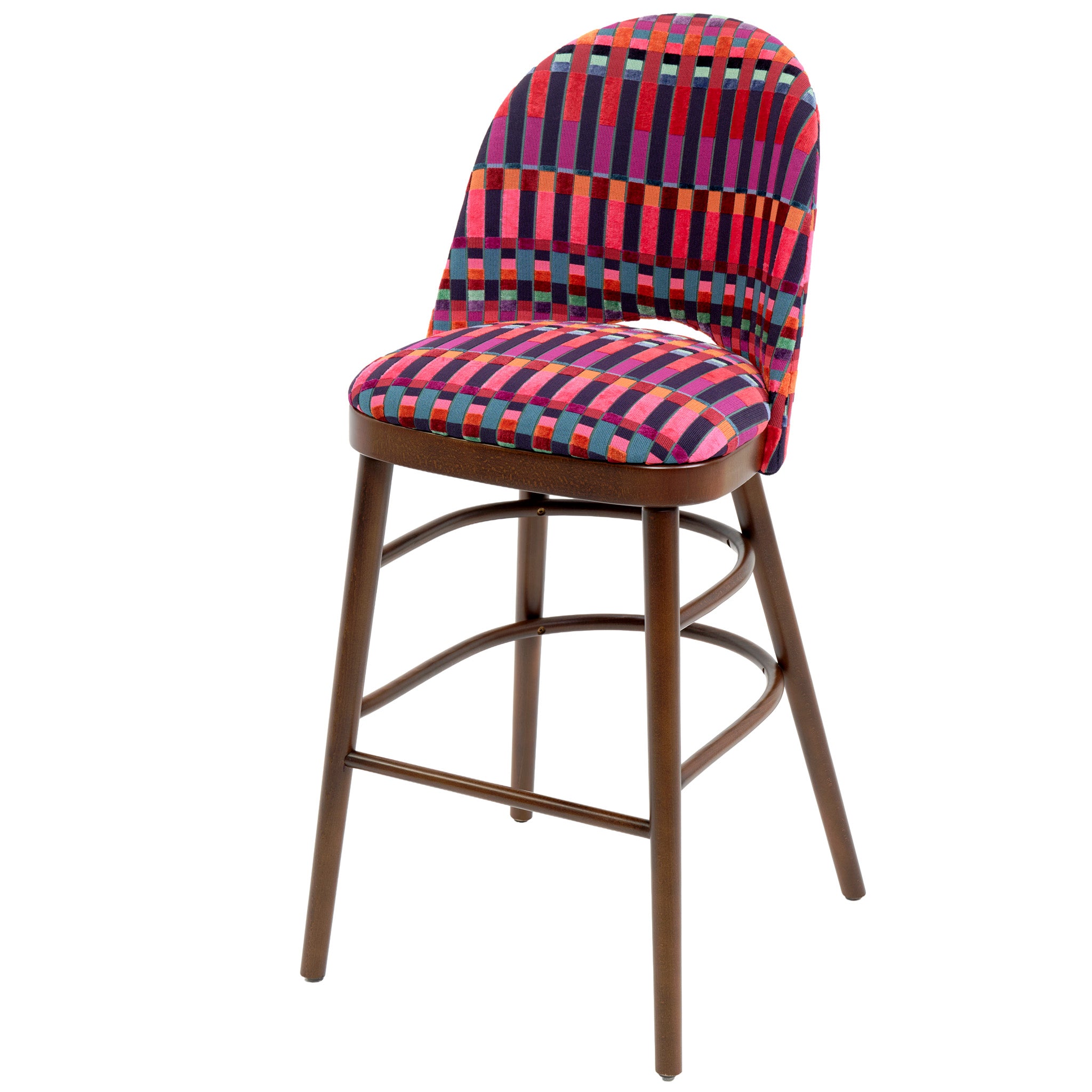 Ella Bar Stool upholstered in Fort from Margo Selby.