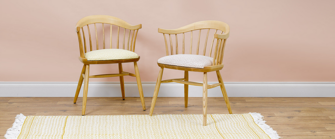 Yellow windsor shop chair