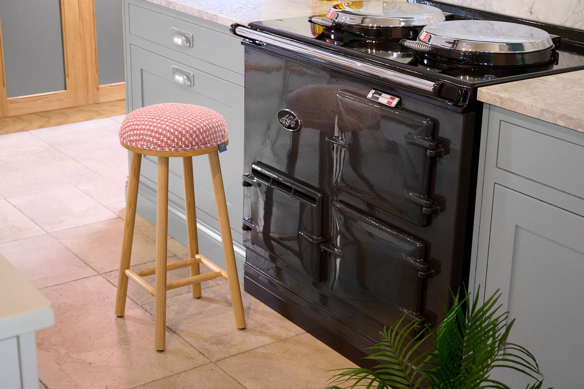 Turner Counter Stool Upholstered in Ruffle from Fermoie