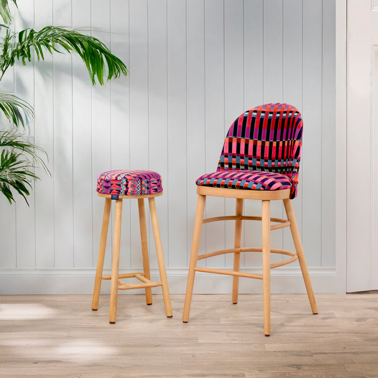 Turner Counter Stool upholstered in Ghent from Margo Selby