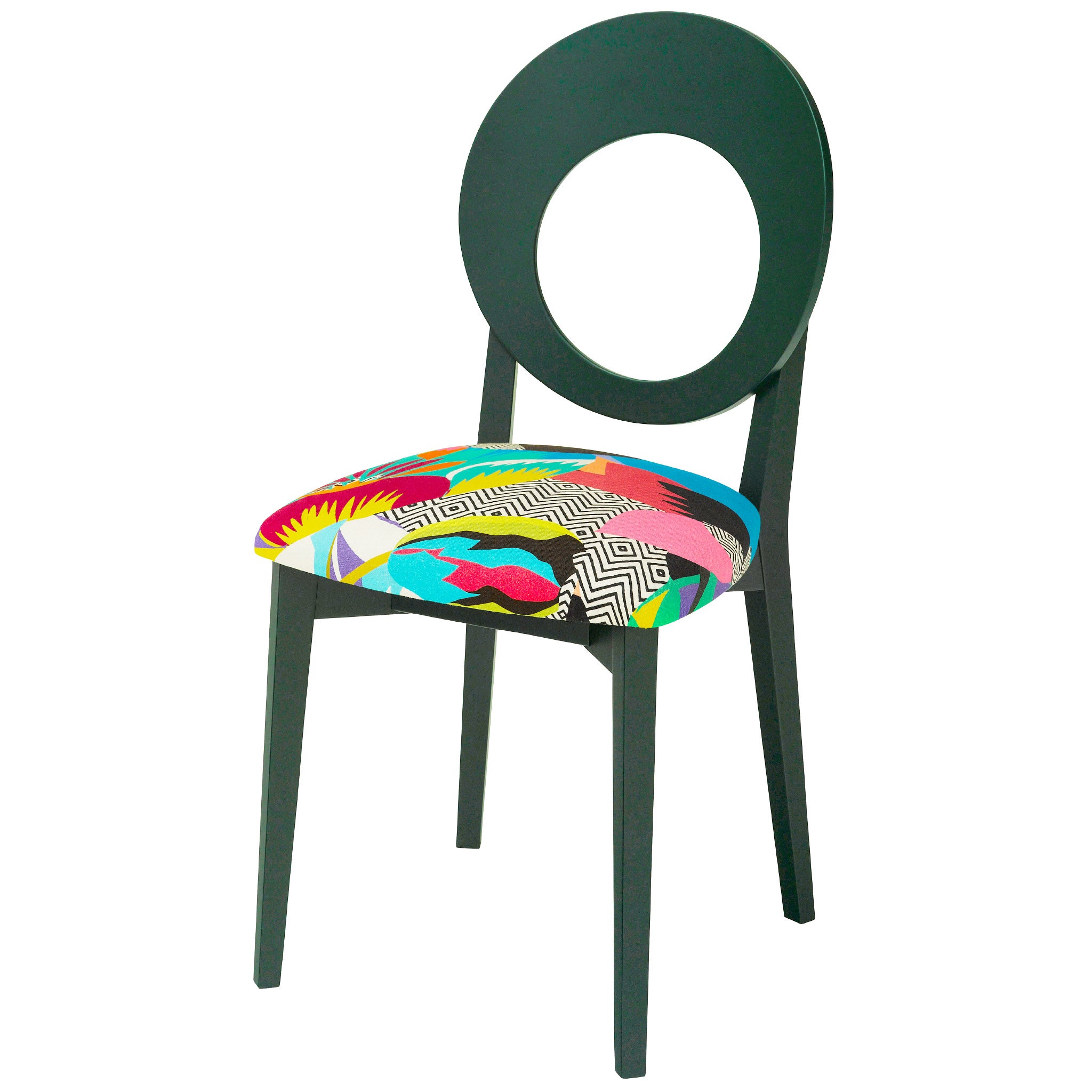 Chloe Dining Chair upholstered in Tropicalia from Kitty Mccall