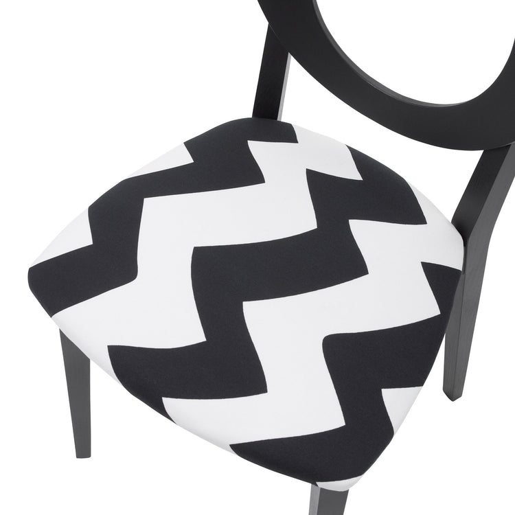 Chloe Dining Chair Upholstered in Tizzy Peaks By Jon Burgerman