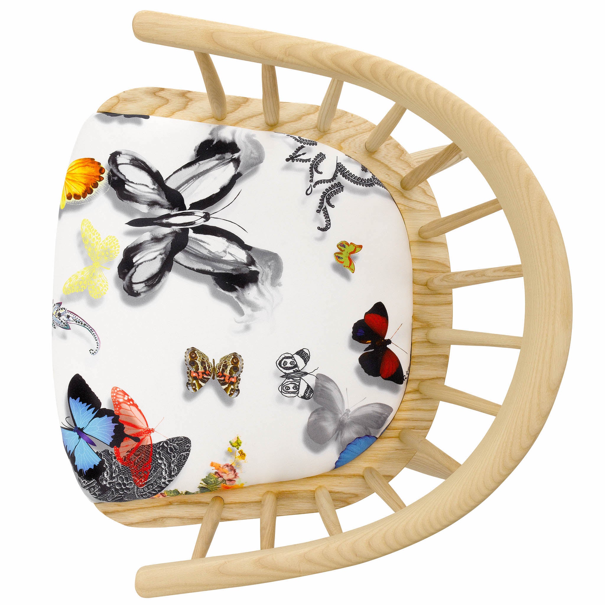 Darwin Modern Windsor Upholstered in Butterfly Parade by Christian Lacroix