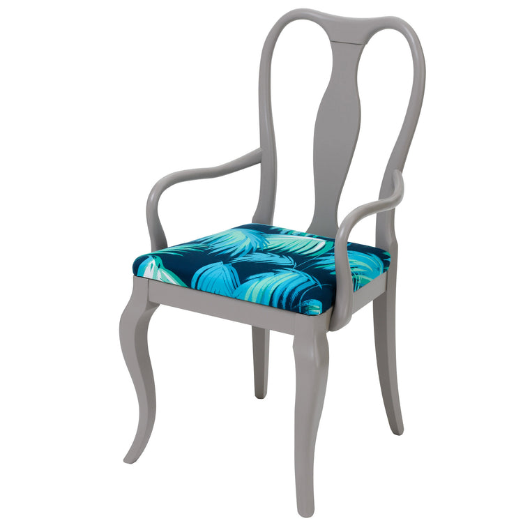 Contemporary Dining Chair upholstered in Matthew Williamson Tropicana, finished in grey