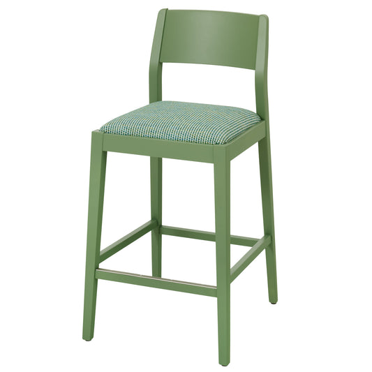 James Bar Stool Upholstered in Ryder by Thibaut