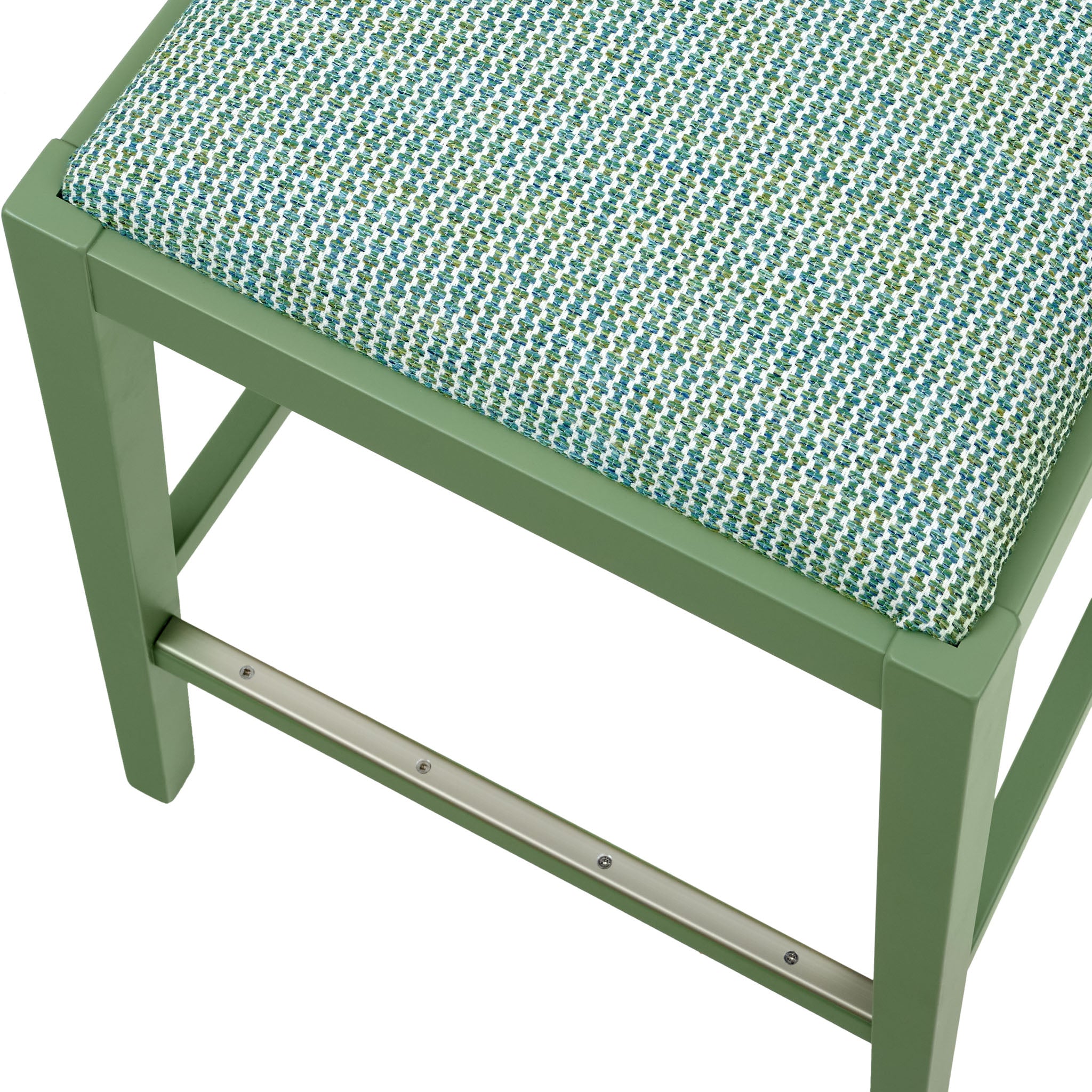 James Bar Stool Upholstered in Ryder by Thibaut