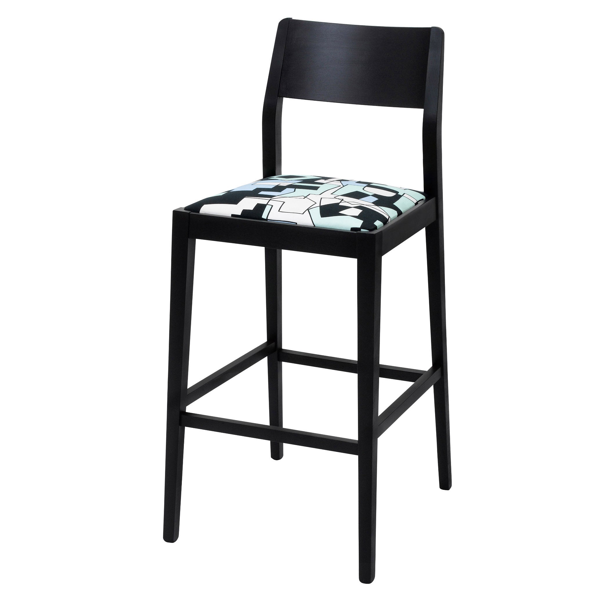 James Bar stool upholstered in NeoGeo By Jon Burgerman