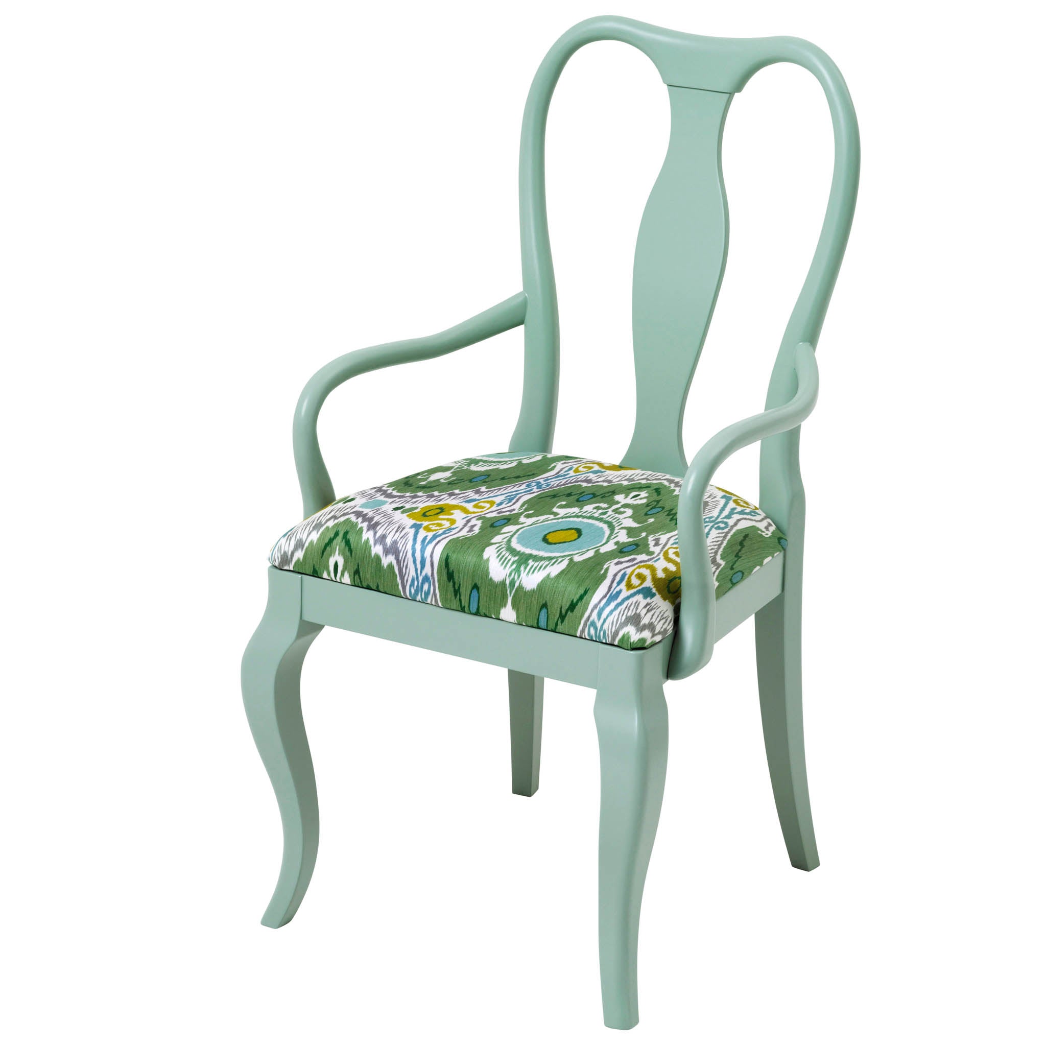 Marco Chair upholstered in Niyali in Nettle from Sanderson