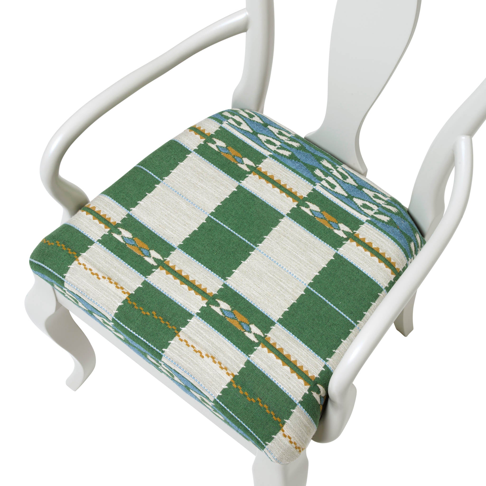 Marco Chair Upholstered in Chubby Check by Kit Kemp