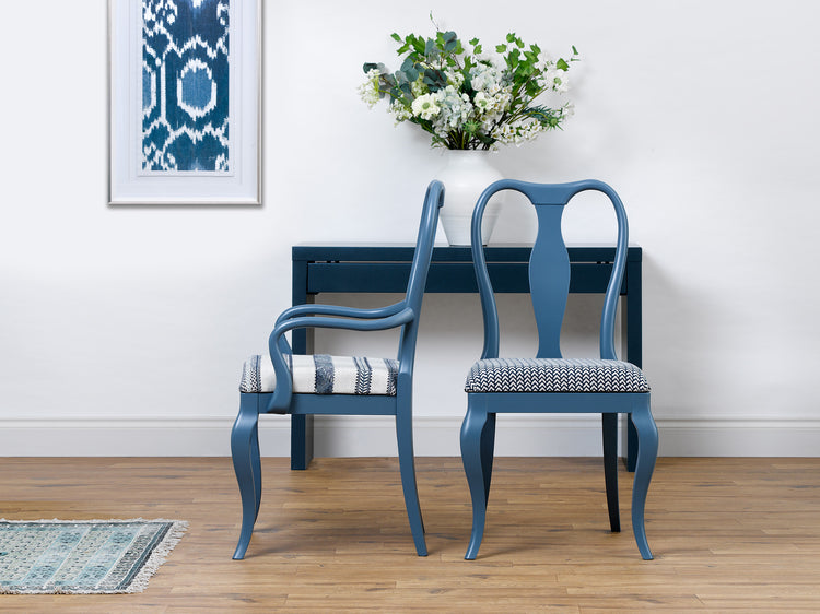 Marco Chair upholstered in Woven Ribbon by Kit Kemp