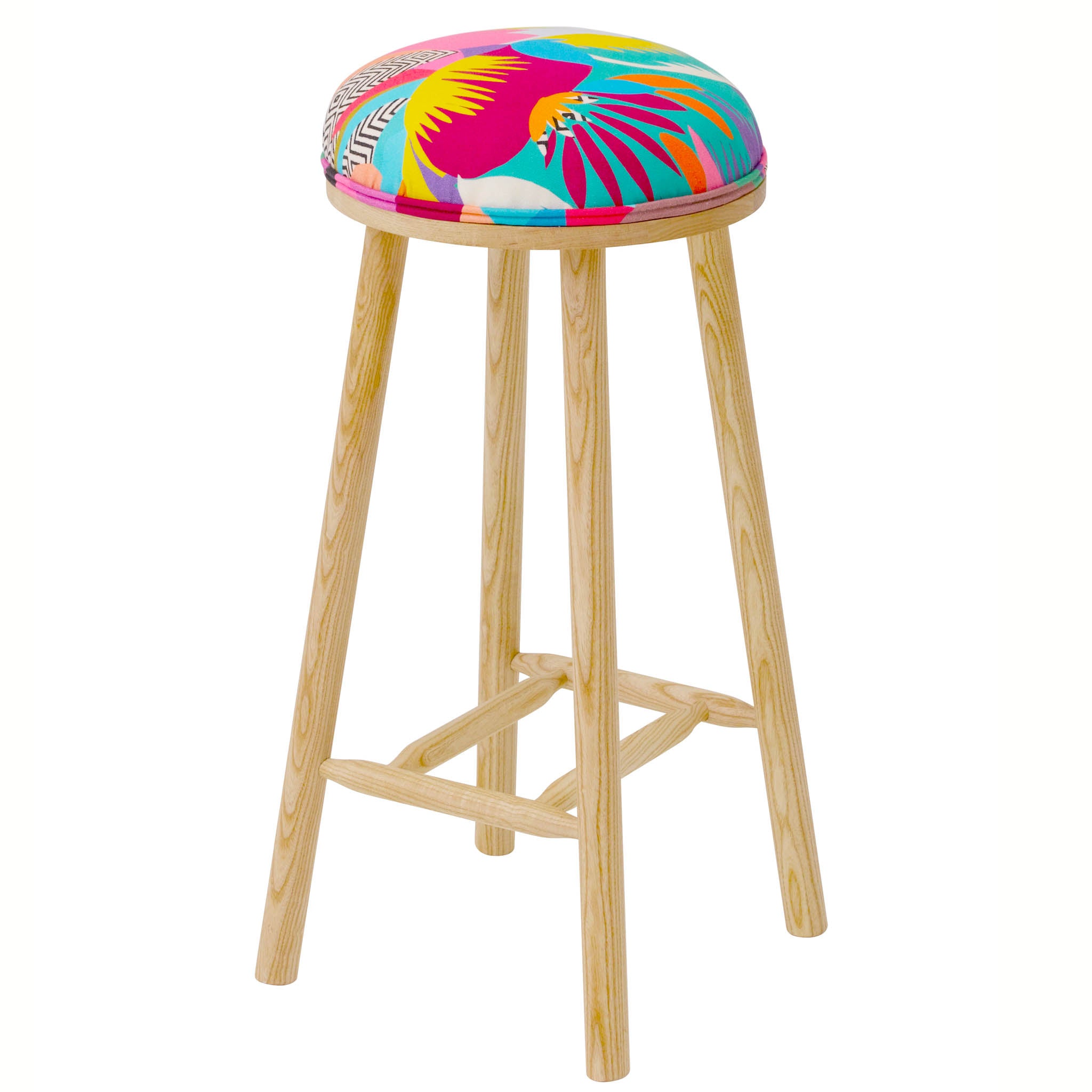 Turner Counter Stool Upholstered in Tropicalia from Kitty Mccall