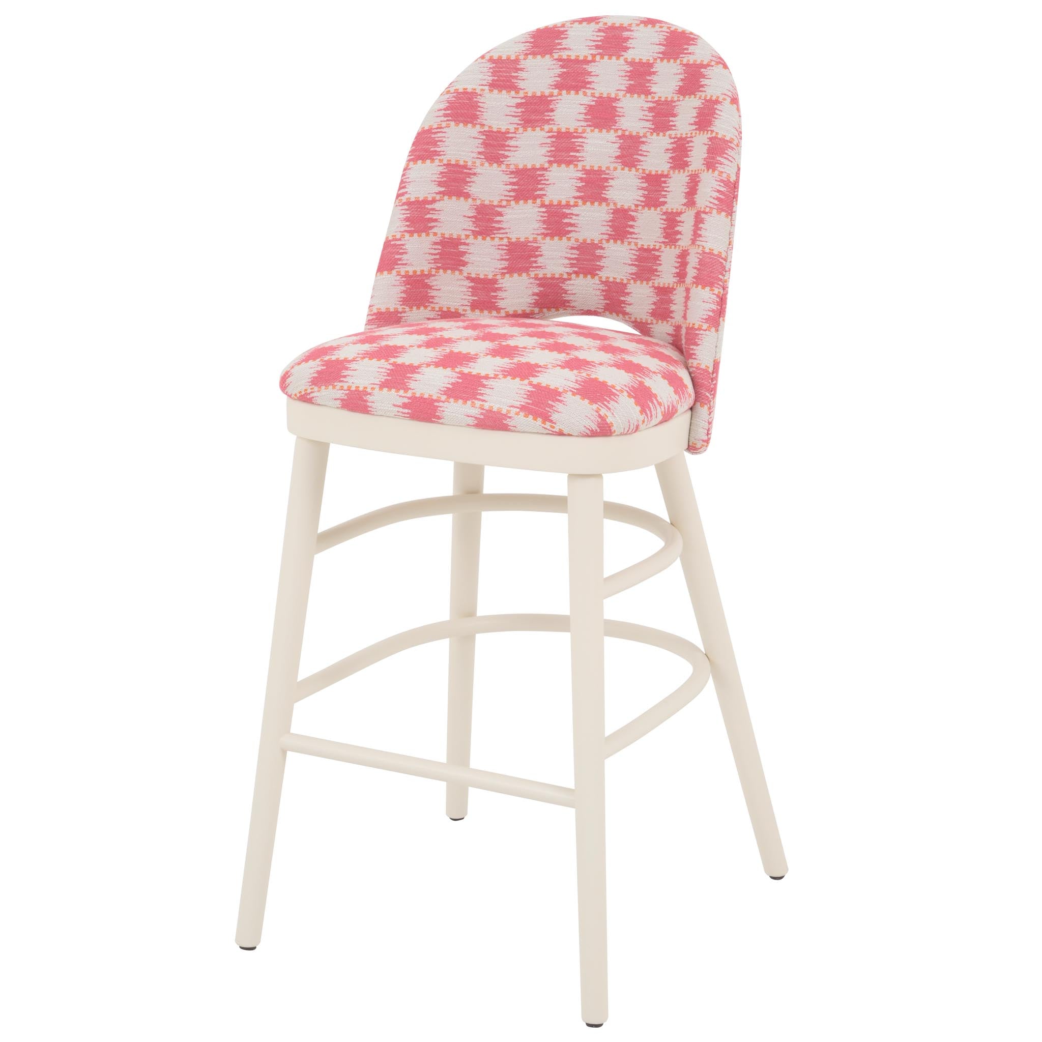 Ella Bar Stool upholstered in Chequers from Titley and Marr