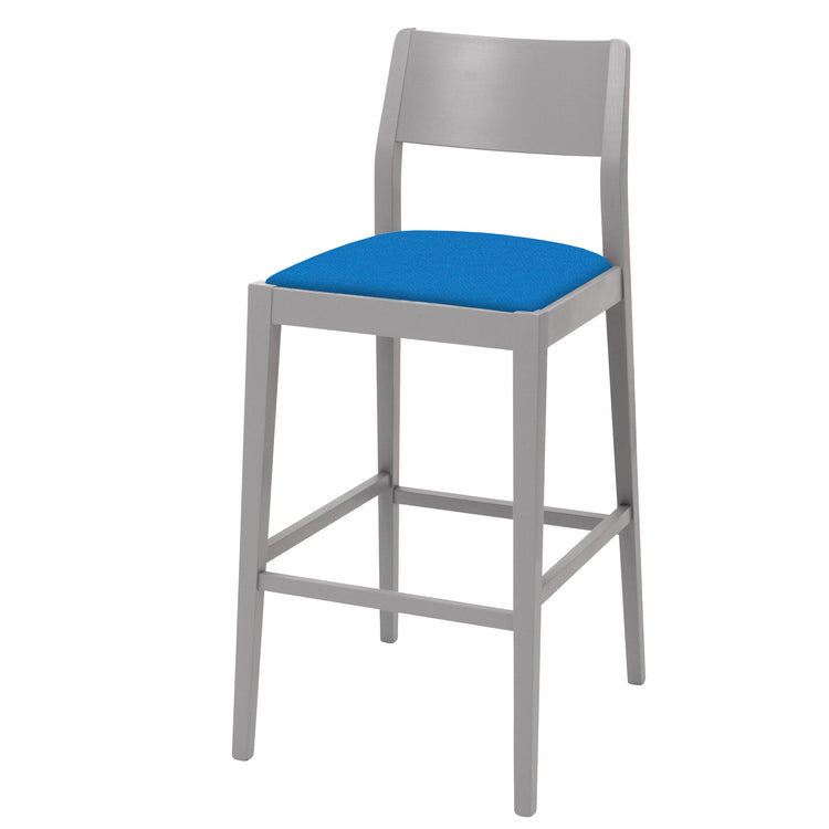 Shaker style bar stool individually upholstered in your chosen colourway