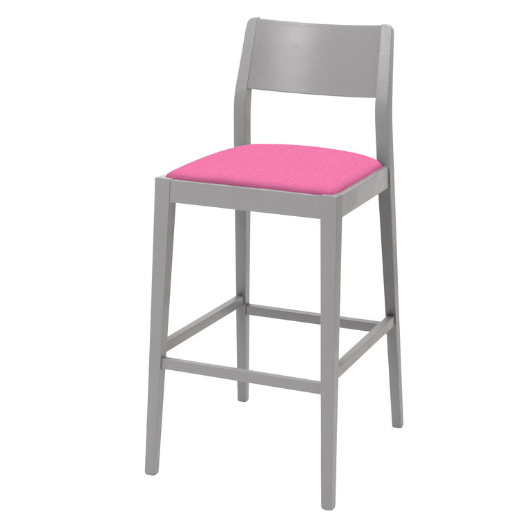 Shaker style bar stool individually upholstered in your chosen colourway
